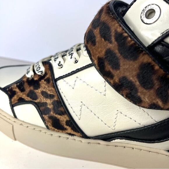 Zadig&Voltaire Mid Flash leopard-effect sneakers Logo Laces Sz 8 (39) NIB $698 - Picture 7 of 12